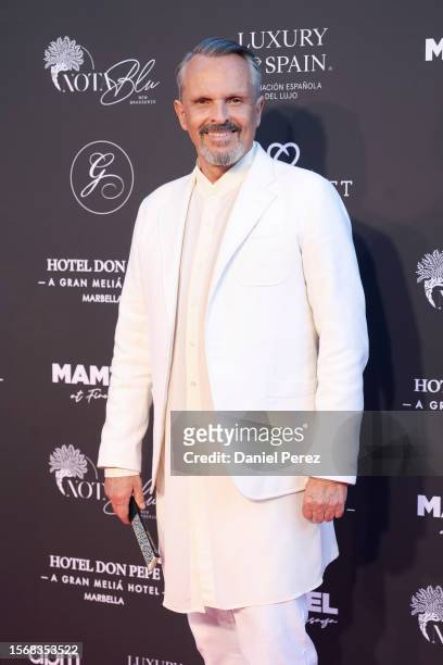 Miguel Bose attends the Global Gift Gala Red Carpet at Hotel Don Pepe on July 24, 2023 in Marbella, Spain.