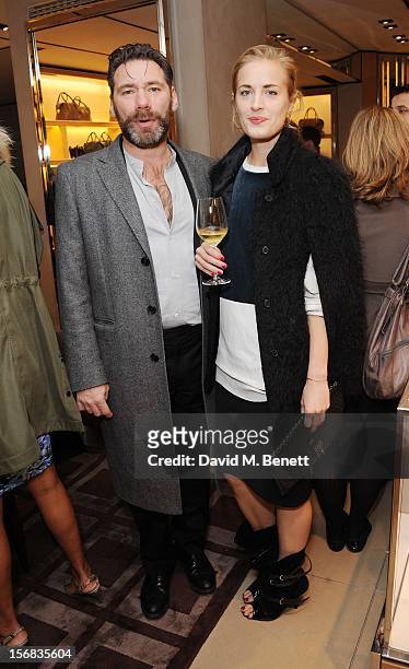 Matt Grishaw and Polly Morgan attends 'Tod's Vendanges on Bond' at the Tod's Bond Street Boutique on November 22, 2012 in London, England.
