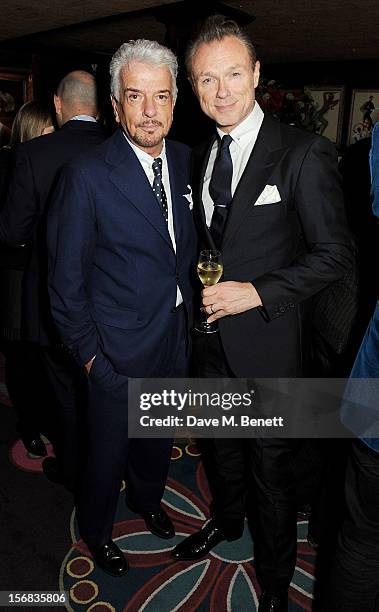 Nicky Haslam and Gary Kemp attend a launch hosted by The Vinyl Factory of Bryan Ferry's new album 'The Jazz Age' at Annabelson November 22, 2012 in...