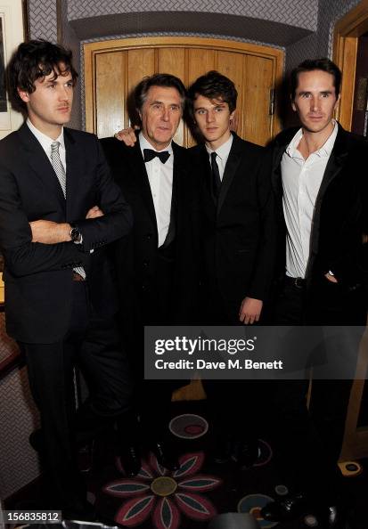 Bryan Ferry Poses With Sons Isaac Tara And Otis At The Launch Of His bryan-ferry-poses-with-sons-isaac-tara-and-otis-at-the-launch-of-his