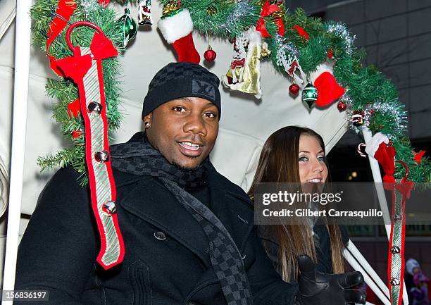 Philadelphia Phillies Ryan Howard and his fiance Krystal Campbell attend the 93rd annual Dunkin' Donuts Thanksgiving Day Parade on November 22, 2012...