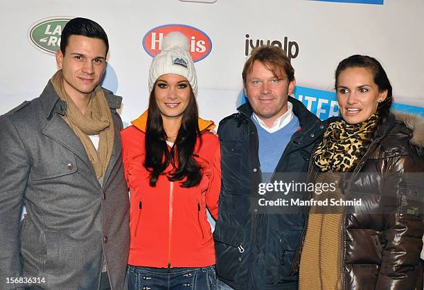 Kurt Kases, Carmen Stamboli, Andy Wernig and Tanja Duhovich attend the Swatch Snow Mobile 2012 press conference at Graben on November 22, 2012 in...