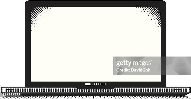 scratchboard laptop - scratchboard stock illustrations