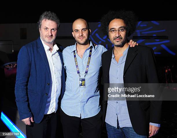 Khalil Joreige, Damien Ounouri and Brahim Fritah attend the Awards After Party during 2012 Doha Tribeca Film Festival at W Hotel on November 22, 2012...