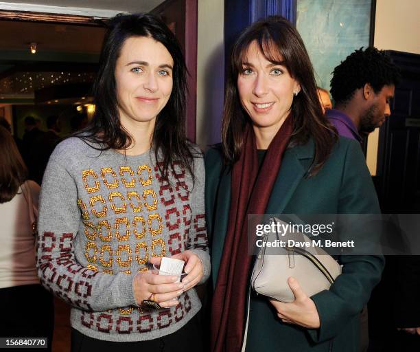 Emily Sheffield and Samantha Cameron attend Tricycle Theatre's 'Red Velvet: The Director's Party' on November 22, 2012 in London, England.