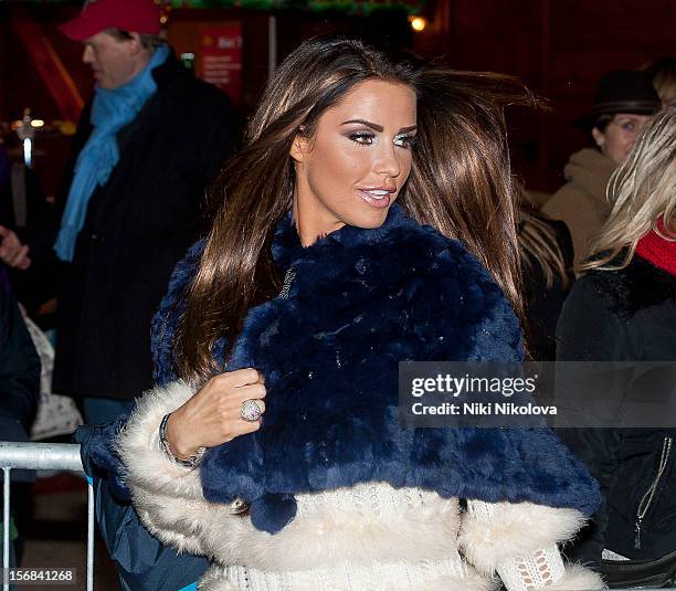 Katie Price sighting on November 22, 2012 in London, England.