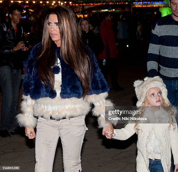 Katie Price sighting on November 22, 2012 in London, England.