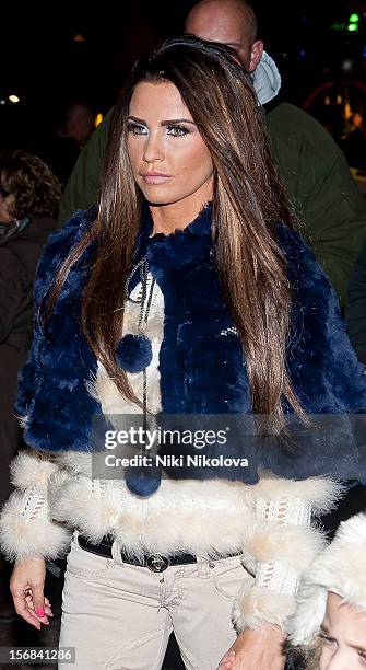 Katie Price sighting on November 22, 2012 in London, England.