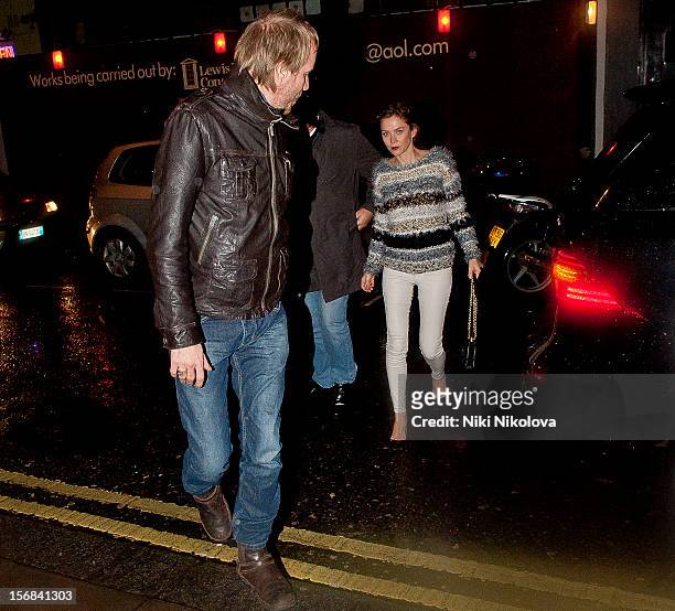 Rhys Ifans and Anna Friel sighting on November 22, 2012 in London, England.