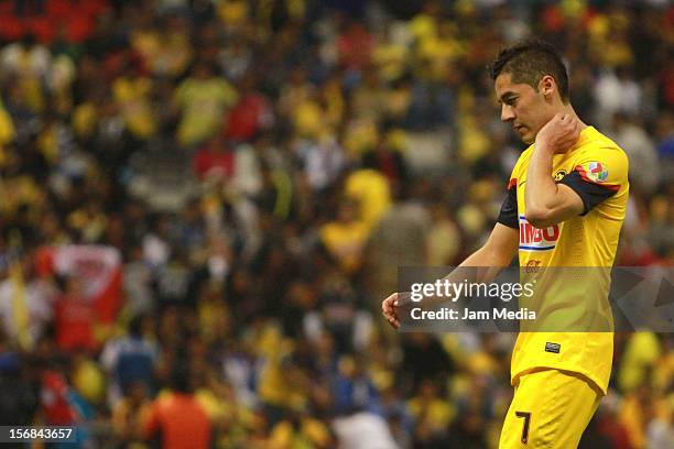 Jose Maria Cardenas of America during a semifinal match between America and Toluca as part of the Apertura 2012 Liga MX at Azteca Stadium on November...