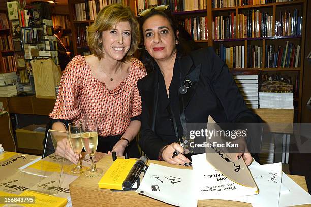 Journalist Soline Delos and architect India Mahdavi attend 'Home' India Madhavi and Soline Delos Book Launch at Musee Arts Decoratif Bookshop on...