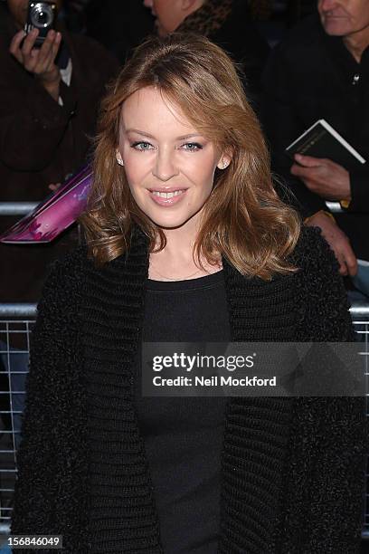 Kylie Minogue seen at BBC Radio 2 on November 23, 2012 in London, England.