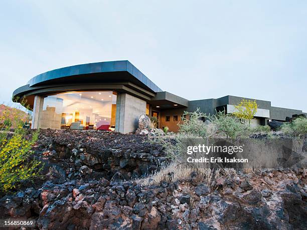 usa, utah, st. george, exterior of modern residential house - utah house stock pictures, royalty-free photos & images