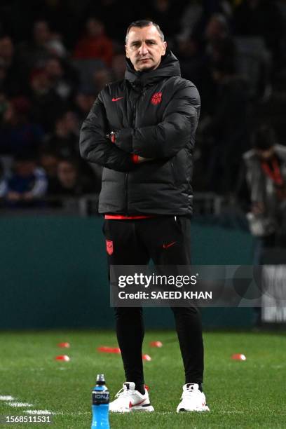 S coach Vlatko Andonovski looks during the Australia and New Zealand 2023 Women's World Cup Group E football match between Portugal and the United...