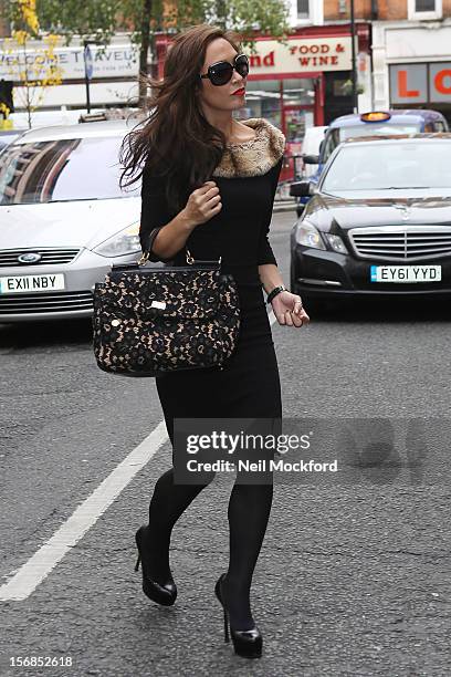 Myleene Klass seen at BBC Radio 2 on November 23, 2012 in London, England.