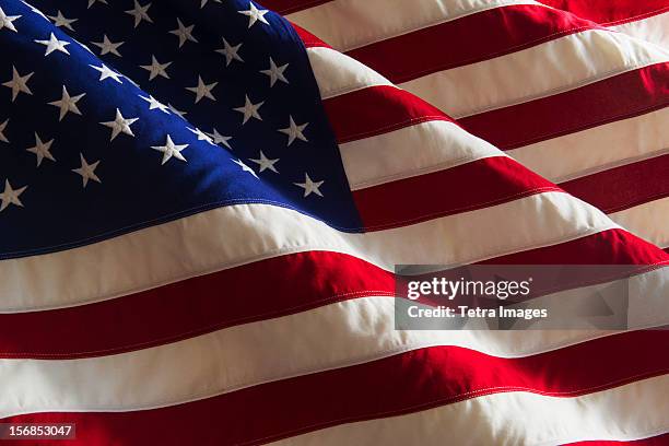 detail of us flag, studio shot - american flag only imagens e fotografias de stock