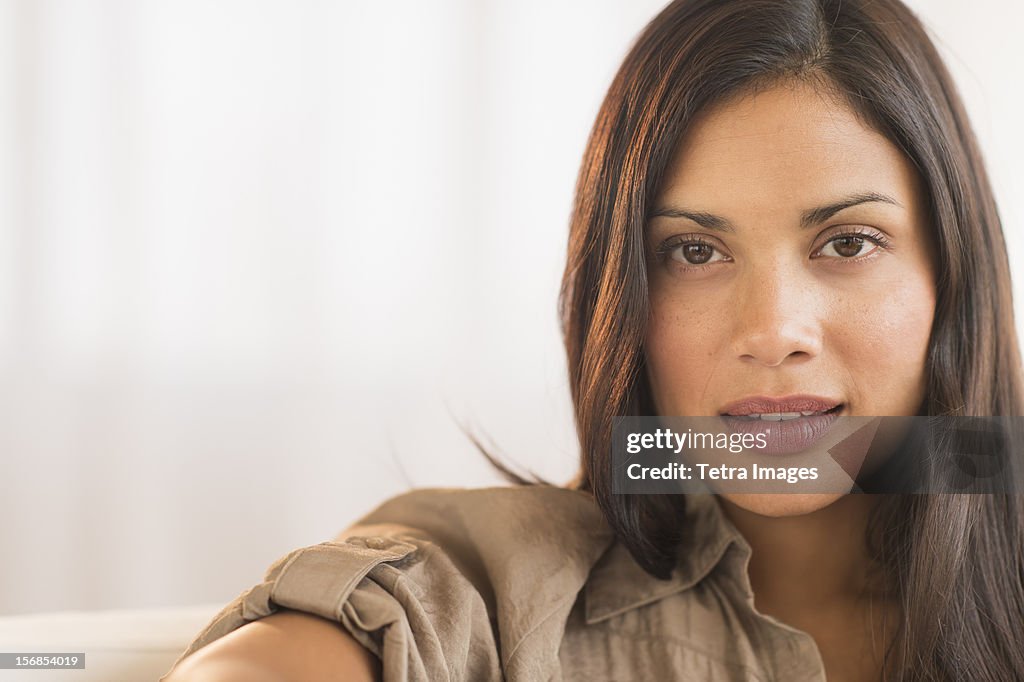 USA, New Jersey, Jersey City, Portrait of attractive woman