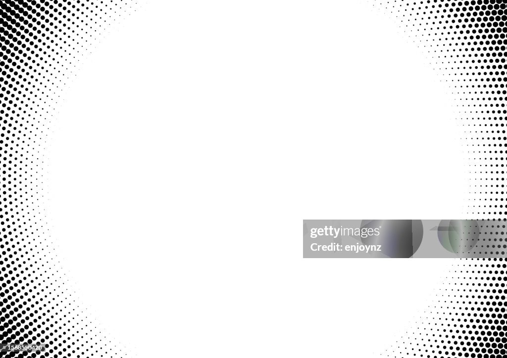 Half tone pop art gradient border frame on white background