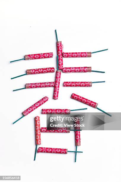 spring character made with firecrackers - firework isolated stock pictures, royalty-free photos & images