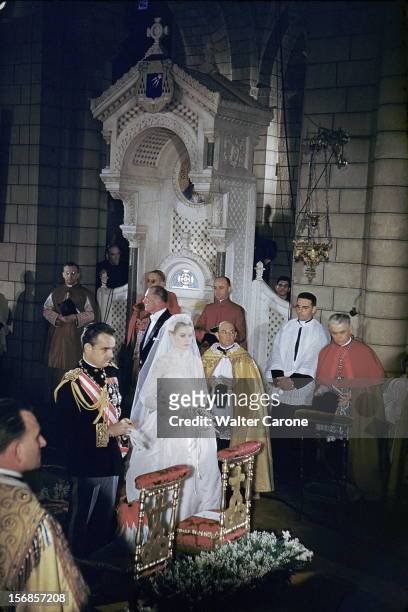 The Princess Grace And The Prince Rainier Iii Of Monaco: The Religious Marriage, Civil And Evening. Crmonie du mariage en la cathdrale...