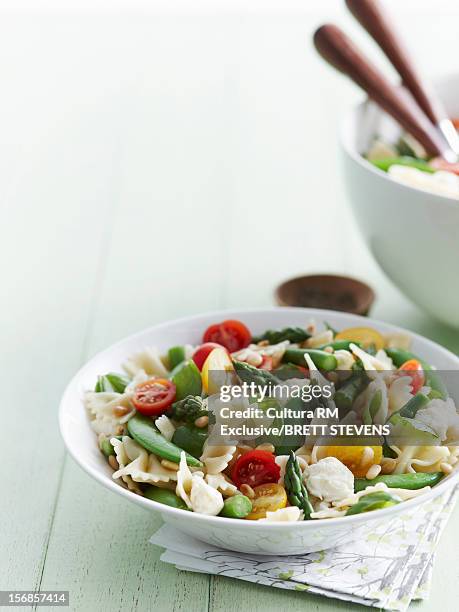 bowl of pasta salad - pasta salad stock pictures, royalty-free photos & images