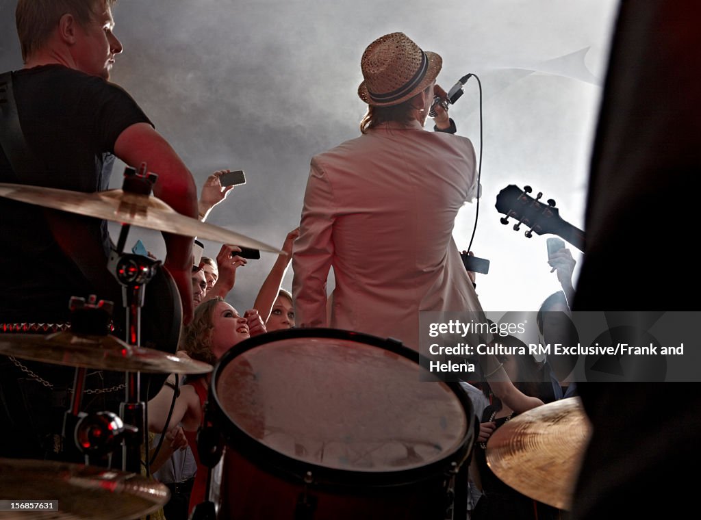 Band playing together onstage