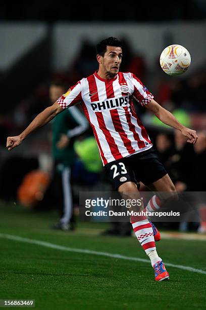 Stanislav Manolev of PSV in action during the UEFA Europa League Group F match between PSV Eindhoven and FC Dnipro Dnipropetrovsk at the Philips...