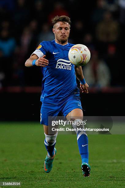 Vitaliy Mandziuk of Dnipro in action during the UEFA Europa League Group F match between PSV Eindhoven and FC Dnipro Dnipropetrovsk at the Philips...