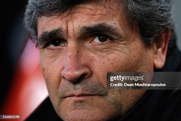 Dnipro Dnipropetrovsk Manager, Juande Ramos looks on during the UEFA Europa League Group F match between PSV Eindhoven and FC Dnipro Dnipropetrovsk...