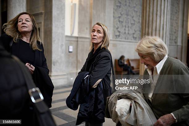 French former tennis player Isabelle Demongeot is pictured on November 23, 2012 at the Lyon courthouse, prior to a hearing of the trial of Regis de...