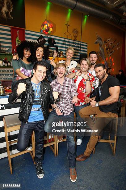 The cast of 'Koeln 50667' attends a press conference at the Kunstbar on November 23, 2012 in Cologne, Germany.