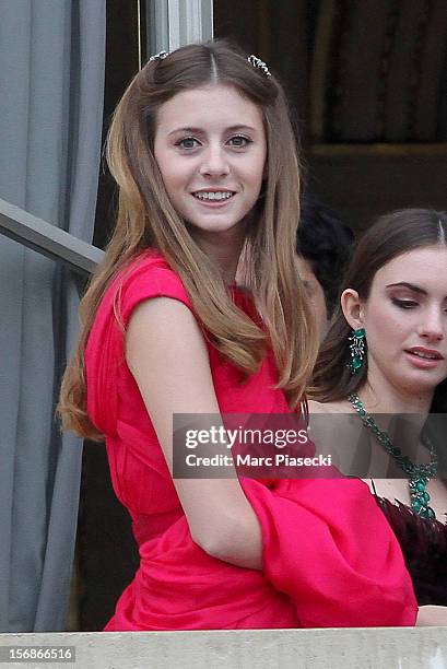 Filippa Brandolini d'Adda and Zoe-Bleu Sidel are seen at Hotel Crillon on November 23, 2012 in Paris, France.