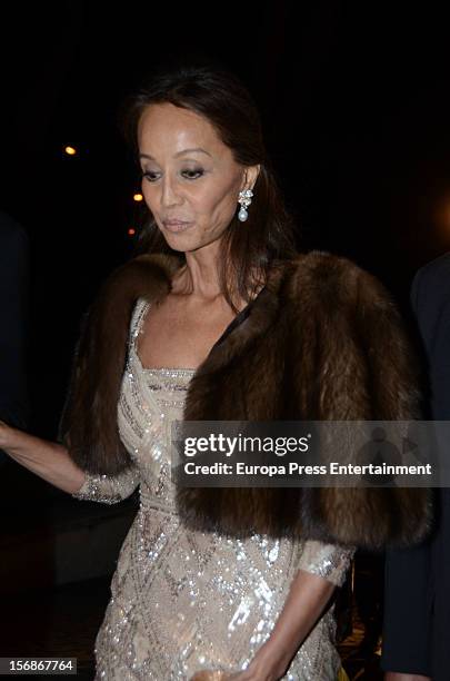 Isabel Preysler arrives at Marie Claire Prix de la Moda Awards 2012 on November 22, 2012 in Madrid, Spain.