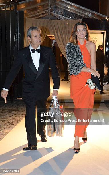 Mar Flores and Javier Merino arrive at Marie Claire Prix de la Moda Awards 2012 on November 22, 2012 in Madrid, Spain.