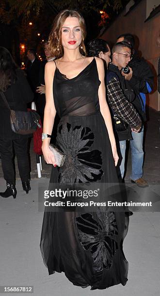 Raquel Rodriguez arrives at Marie Claire Prix de la Moda Awards 2012 on November 22, 2012 in Madrid, Spain.
