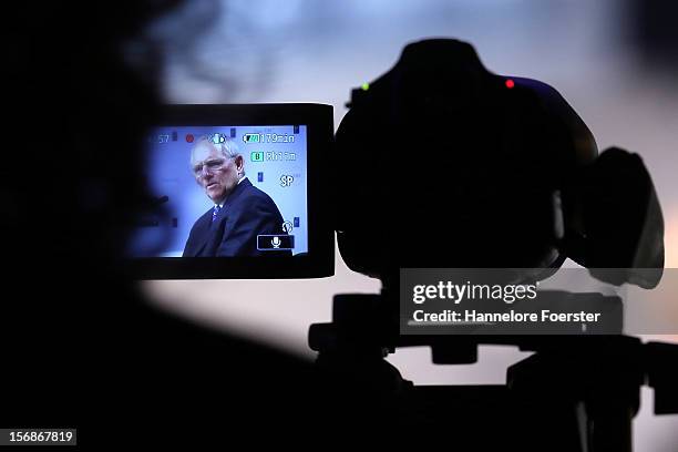 Wolfgang Schaeuble, Minister of finance of Germany, attends the European Banking Congress on November 23, 2012 in Frankfurt, Germany. Bankers from...