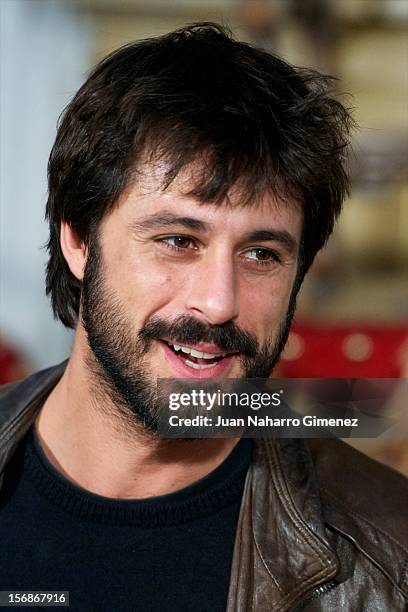 Hugo Silva attends "Las Brujas de Zugarramurdi" on set filming at Palacio del Infante Don Luis on November 23, 2012 in Madrid, Spain.