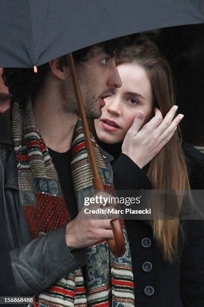 Actress Christa Brittany Allen is sighted leaving the 'Hotel de Crillon' on November 23, 2012 in Paris, France.