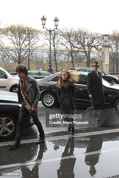 Actress Christa Brittany Allen is seen arriving at 'Angelina' tearoom on November 23, 2012 in Paris, France.