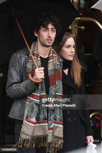 Actress Christa Brittany Allen is sighted leaving the 'Hotel de Crillon' on November 23, 2012 in Paris, France.