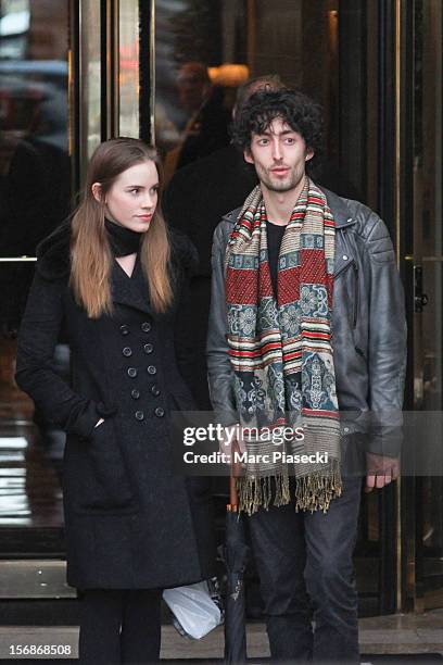 Actress Christa Brittany Allen is sighted leaving the 'Hotel de Crillon' on November 23, 2012 in Paris, France.