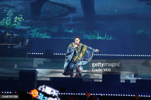 Singer Eason Chan Yick Shun performs during his Fear and Dreams World Tour Concert at Taipei Arena on July 23, 2023 in Taipei, Taiwan of China.