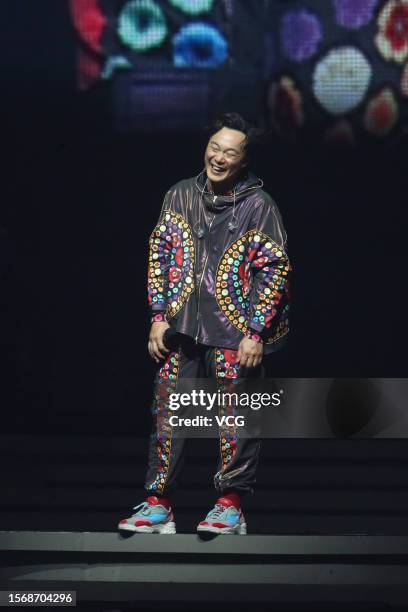 Singer Eason Chan Yick Shun performs during his Fear and Dreams World Tour Concert at Taipei Arena on July 23, 2023 in Taipei, Taiwan of China.