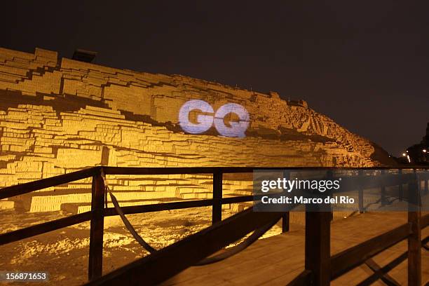 View of the entrance to the awards ceremony GQ Men of the Year 2012 at La Huaca Pucllana on November 23, 2012 in Lima, Peru.