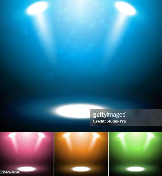 stage spotlights collection - disco lights stock illustrations