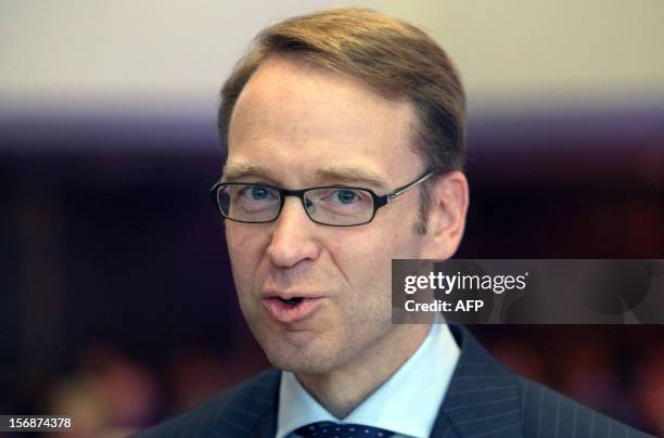 Jens Weidmann, President of the German Federal Bank , is seen during the European Banking Congress EBC in Frankfurt, central Germany, on November 23,...