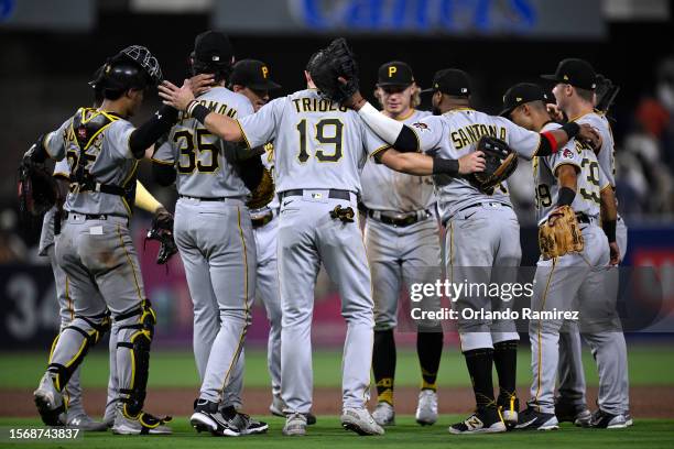 The Pittsburgh Pirates an 8-4 win over the San Diego Padres at PETCO Park on July 24, 2023 in San Diego, California.