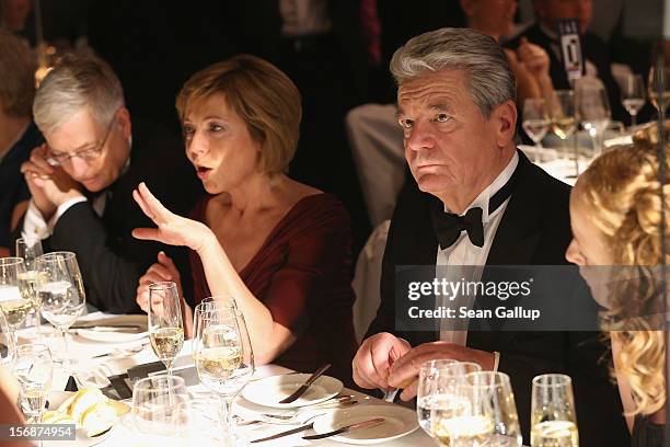 German President Joachim Gauck and his partner Daniela Schadt attend the 2012 Bundespresseball at the Intercontinental Hotel on November 23, 2012 in...