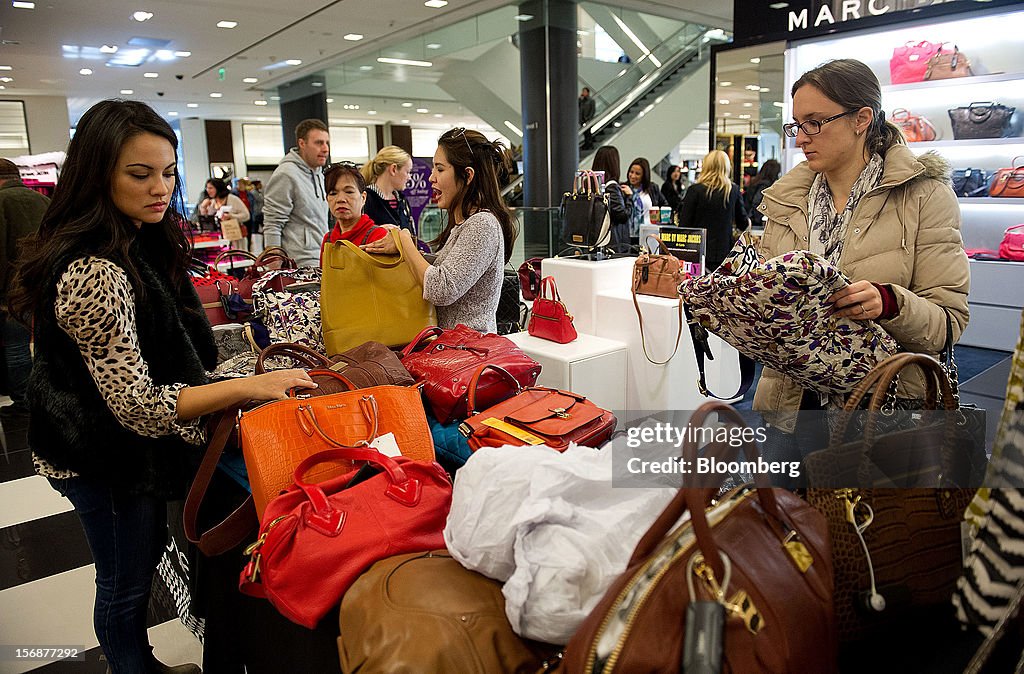 Views of Shopping at the Westfield San Francisco Centre on Black Friday