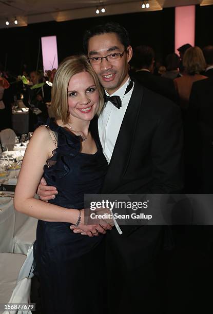 German Vice Chancellor and Economy Minister Philipp Roesler and his wife Wiebke attend the 2012 Bundespresseball at the Intercontinental Hotel on...